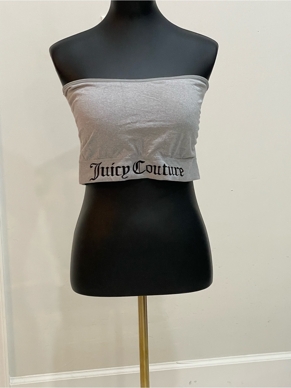 Juicy Couture Light Gray Strapless Bandeau Tube Top Logo Plus Size 3X